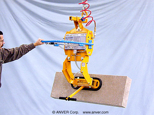 ANVER Air Powered Generator with EZ-Tilt Adapter, Offset Bail and Single Foam Pad Attachment for Lifting and Tilting Stone Blocks up to 250 lb (113 kg)