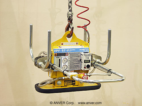 ANVER Air Powered Vacuum Generator with Single Foam Pad Attachment, Vacuum Loss Sensor and Parking Stands for Lifting & Handling Stone Blocks up to 1000 lb (454 kg)