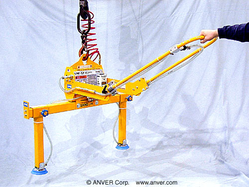 ANVER Air Powered Vacuum Generator with Custom Two Pad Lifting Frame and Extended Articulating Handlebar for Lifting & Handling Bathtubs up to 200 lb (91 kg)