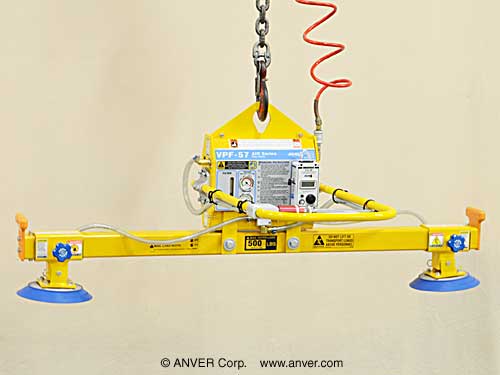 ANVER Two Pad Electric Powered Vacuum Lifter for Lifting Steel Sheets 8 ft x 6 ft (2.4 m x 1.8 m) up to 500 lb (227 kg)