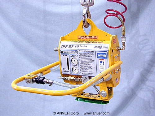 ANVER Air Powered Vacuum Generator with Single Oval Pad Attachment for Lifting & Handling Small Steel Plate up to 125 lb (56.7 kg)