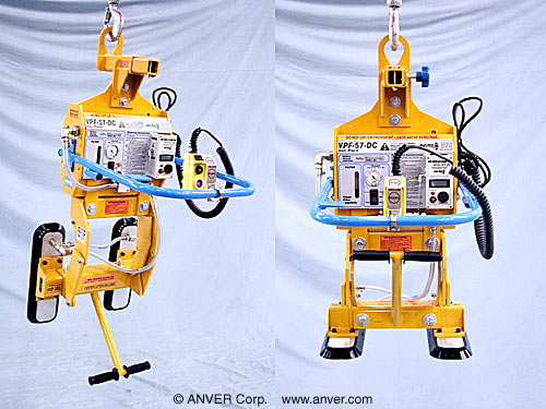 ANVER Battery Powered Vacuum Generator with Dual Pad Attachment, Tilt Adapter and Offset Bail for Lifting and Tilting Protective Armor Panels up to 400 lb (181 kg)