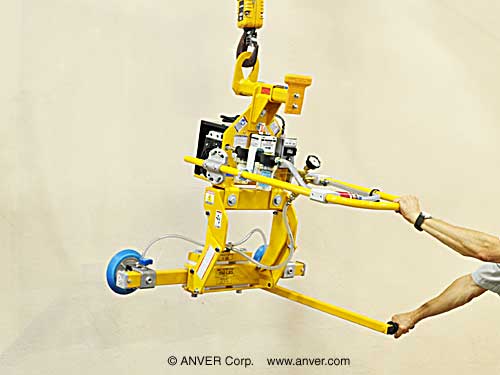 ANVER Air Powered Vacuum Generator with Two Pad Lifting Frame, Offset Bail and EZ-Tilt Adapter for Lifting and Tilting Glass Panes up to 150 lb (68 kg)