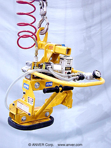 ANVER Light Duty Air Powered Generator with EZTilt Adapter, Offset Bail and Foam Pad Attachment for Lifting and Tilting Slate Pieces 12" x 36" (305 mm x 914 mm) up to 250 lb (113 kg)