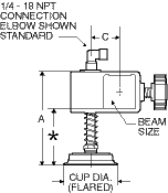 Drawing of Vacuum Cup and Spring Loaded Suspension Assembly