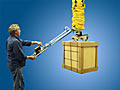 Vacuum Tube Lifter with Foam Seal Pad Attachment for Uneven Load Surfaces